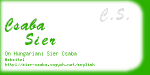 csaba sier business card